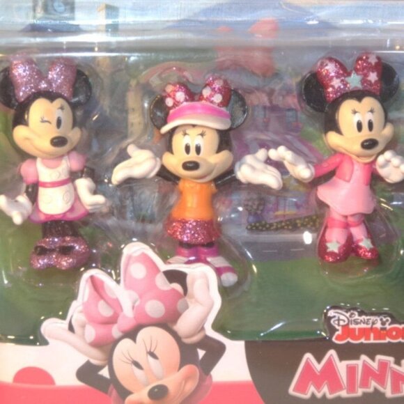 Disney Junior Minnie Mouse Collectible Figure 5-Piece Set Bows Glitter 3-inch - Picture 4 of 5